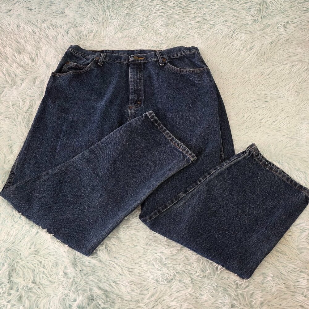 Wrangler 96501MR‎ Dark Wash Regular Fit Straight Leg Jeans - 38x30